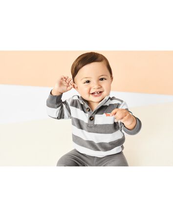 Baby 2-Piece Striped Fleece Pullover & Pant Set, 